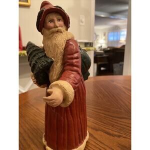 Vintage Cedar town Santa By Artist Pat Hennon Christmas Holidays
